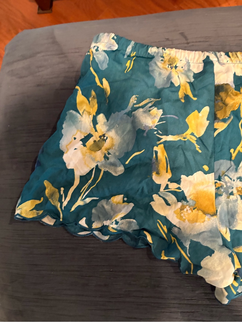 Stars Above Teal Floral Pajama Shorts - Picture 9 of 12